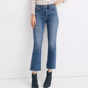 Madewell Cali Demi Boot Notch Split Back Raw Hem Jeans Sz 26